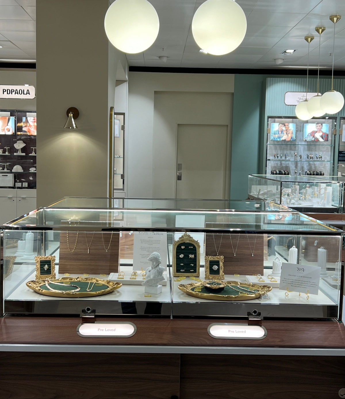 Display case at John Lewis Bluewater