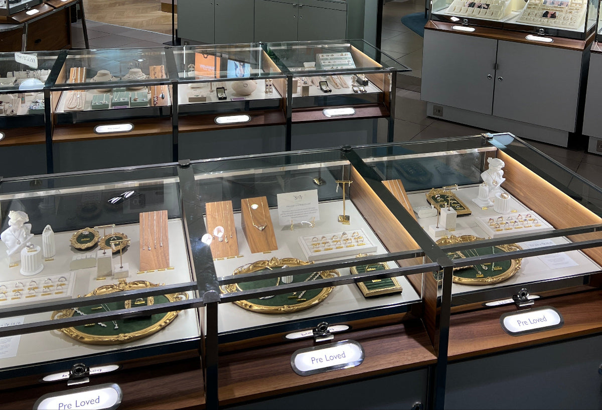 Display cases at John Lewis Oxford Street